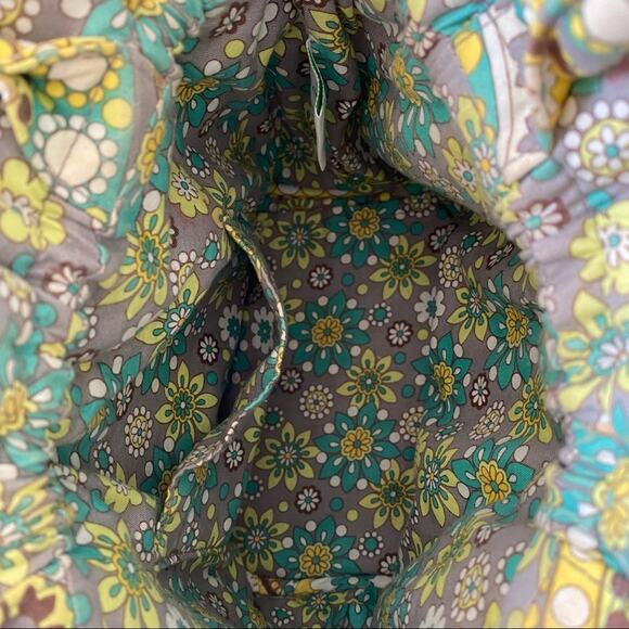 Vera Bradley Lemon Parfait Quilted Drawstring Bag Paisley Double Handle - Picture 2 of 6